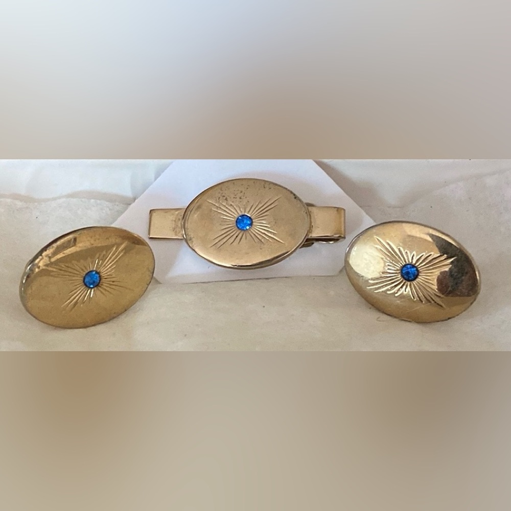 Vintage SWANK Tie Clip & Cuff Links Set